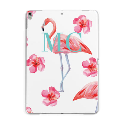 Personalised Initials Flamingo 3 Apple iPad Silver Case