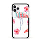 Personalised Initials Flamingo 3 Apple iPhone 11 Pro in Silver with Black Impact Case