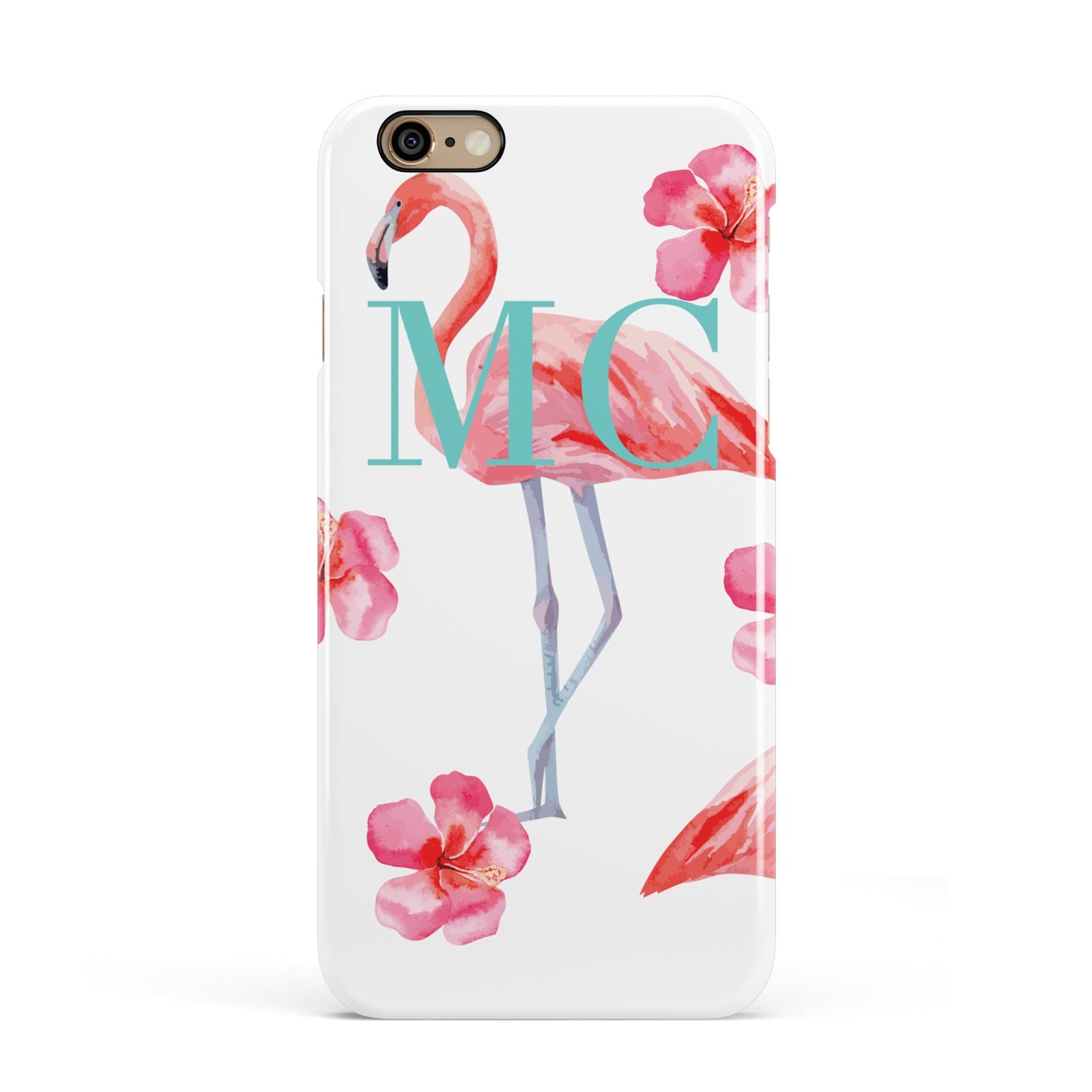 Personalised Initials Flamingo 3 Apple iPhone 6 3D Snap Case