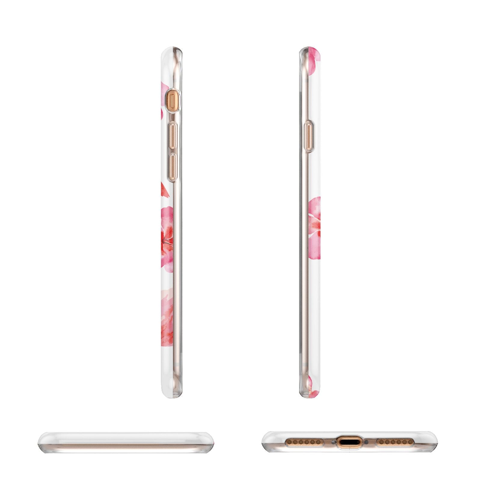 Personalised Initials Flamingo 3 Apple iPhone 7 8 3D Wrap Tough Case Alternative Image Angles