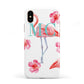 Personalised Initials Flamingo 3 Apple iPhone XS 3D Tough