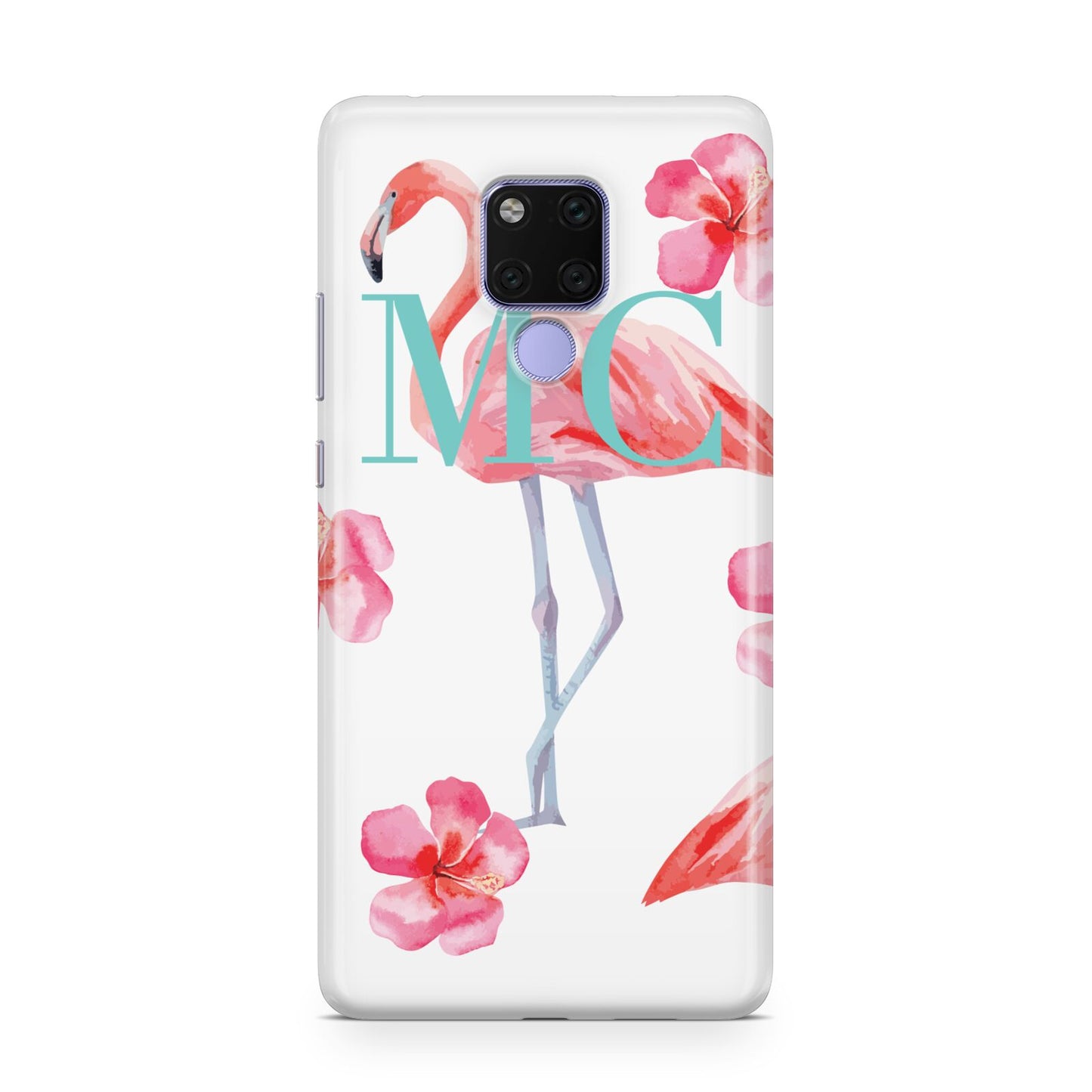 Personalised Initials Flamingo 3 Huawei Mate 20X Phone Case