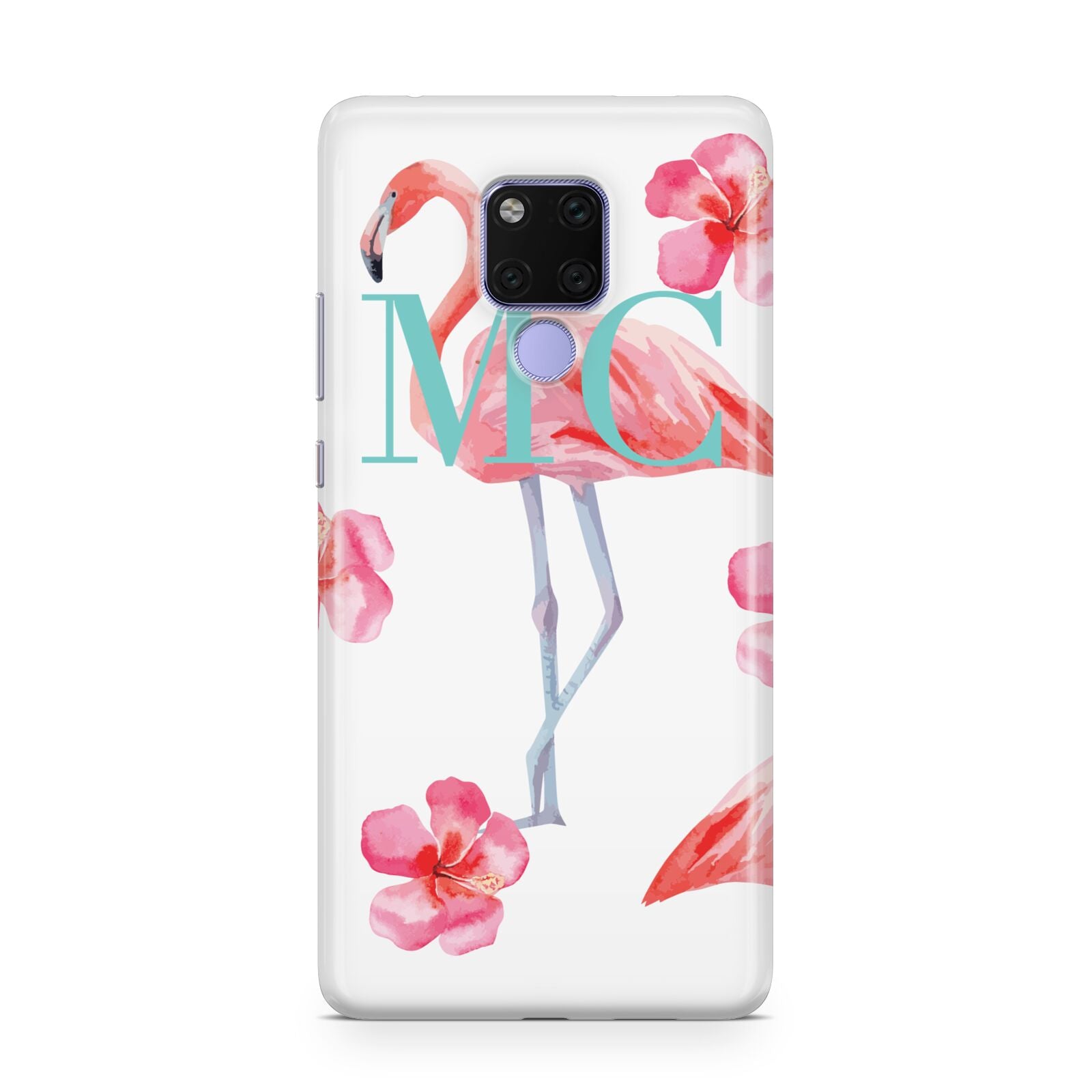 Personalised Initials Flamingo 3 Huawei Mate 20X Phone Case