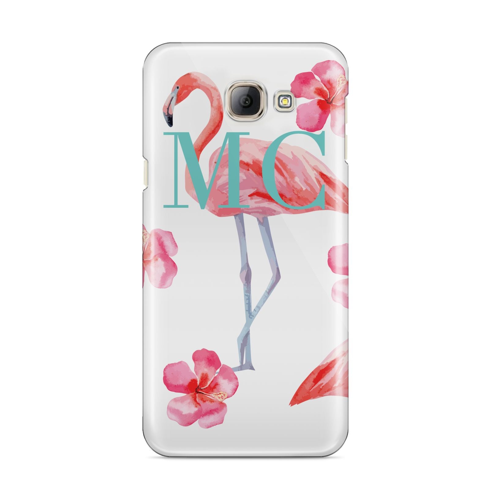 Personalised Initials Flamingo 3 Samsung Galaxy A8 2016 Case