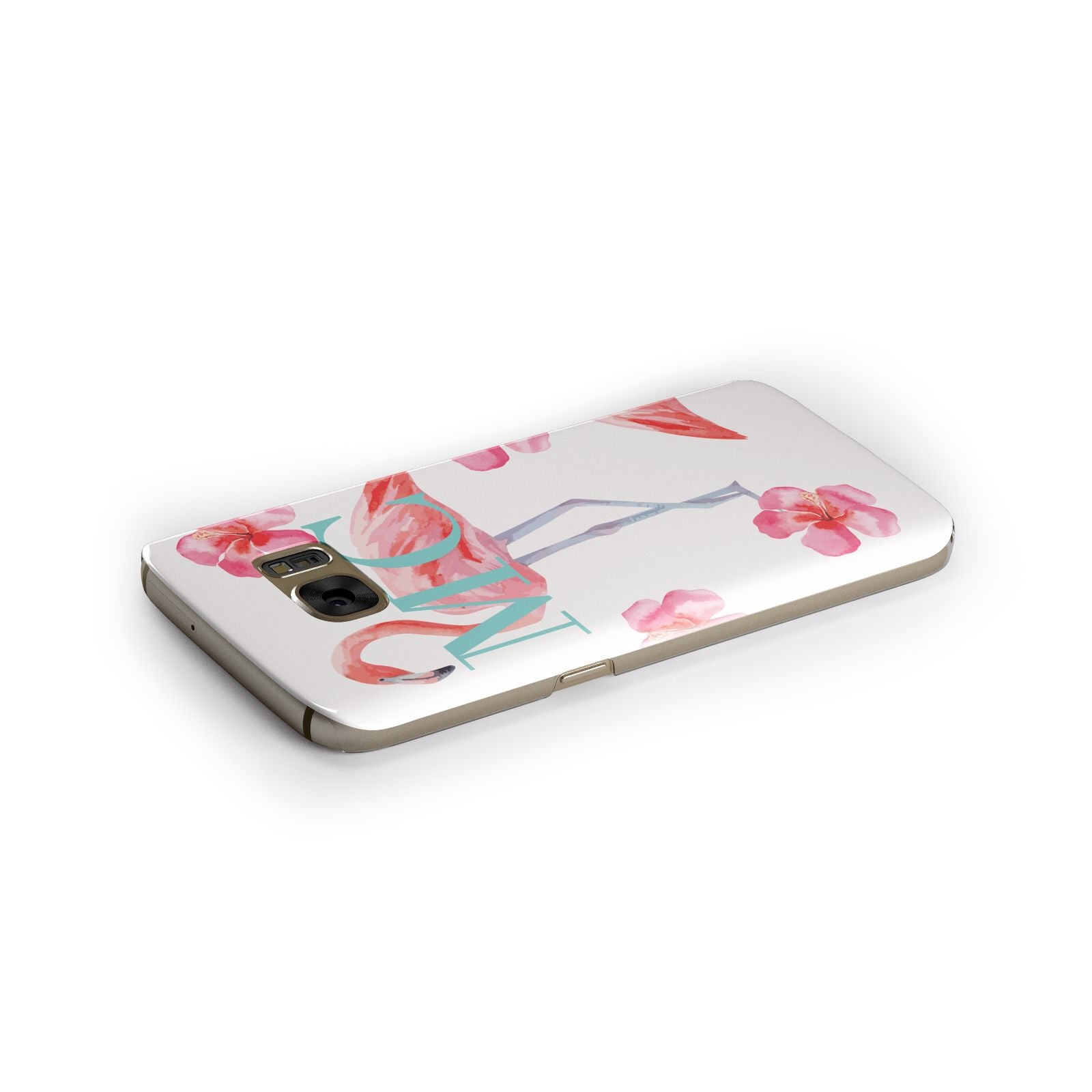 Personalised Initials Flamingo 3 Samsung Galaxy Case Side Close Up