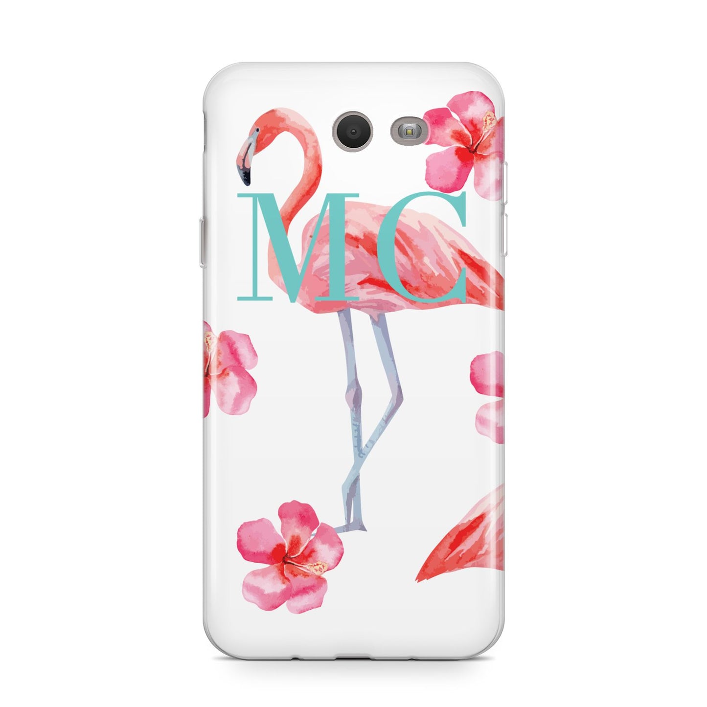 Personalised Initials Flamingo 3 Samsung Galaxy J7 2017 Case