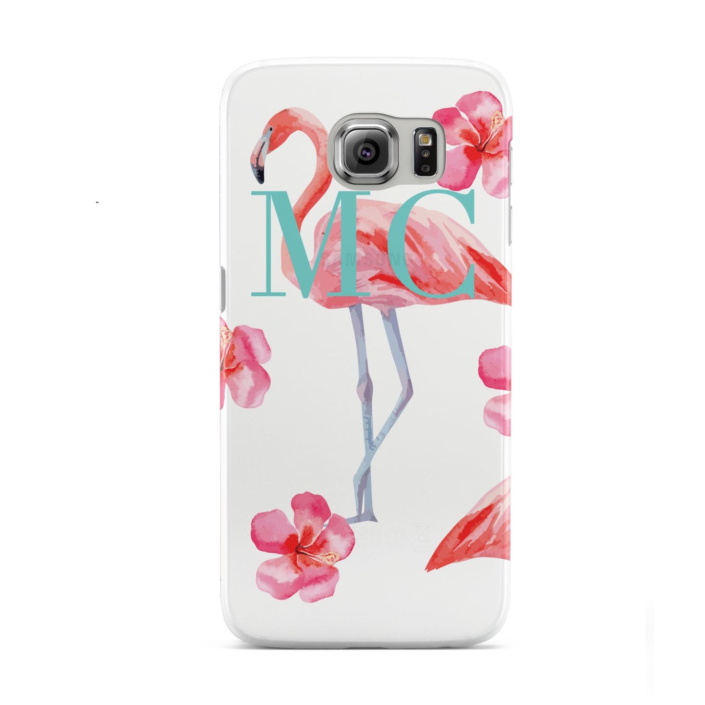 Personalised Initials Flamingo 3 Samsung Galaxy S6 Case