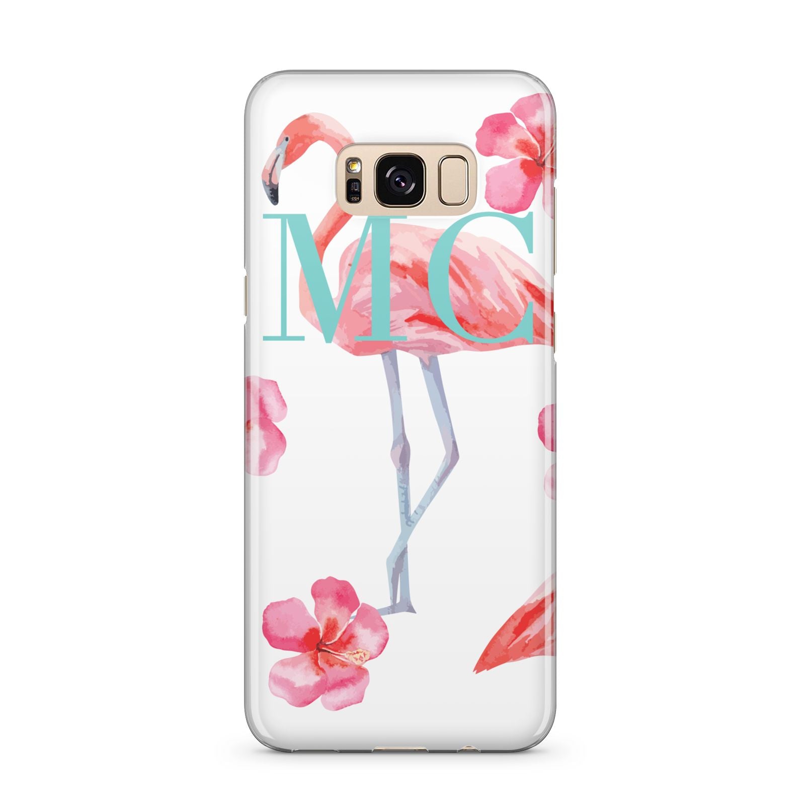 Personalised Initials Flamingo 3 Samsung Galaxy S8 Plus Case