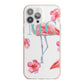 Personalised Initials Flamingo 3 iPhone 13 Pro Max TPU Impact Case with Pink Edges