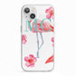 Personalised Initials Flamingo 3 iPhone 13 TPU Impact Case with White Edges