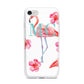 Personalised Initials Flamingo 3 iPhone 7 Bumper Case on Silver iPhone