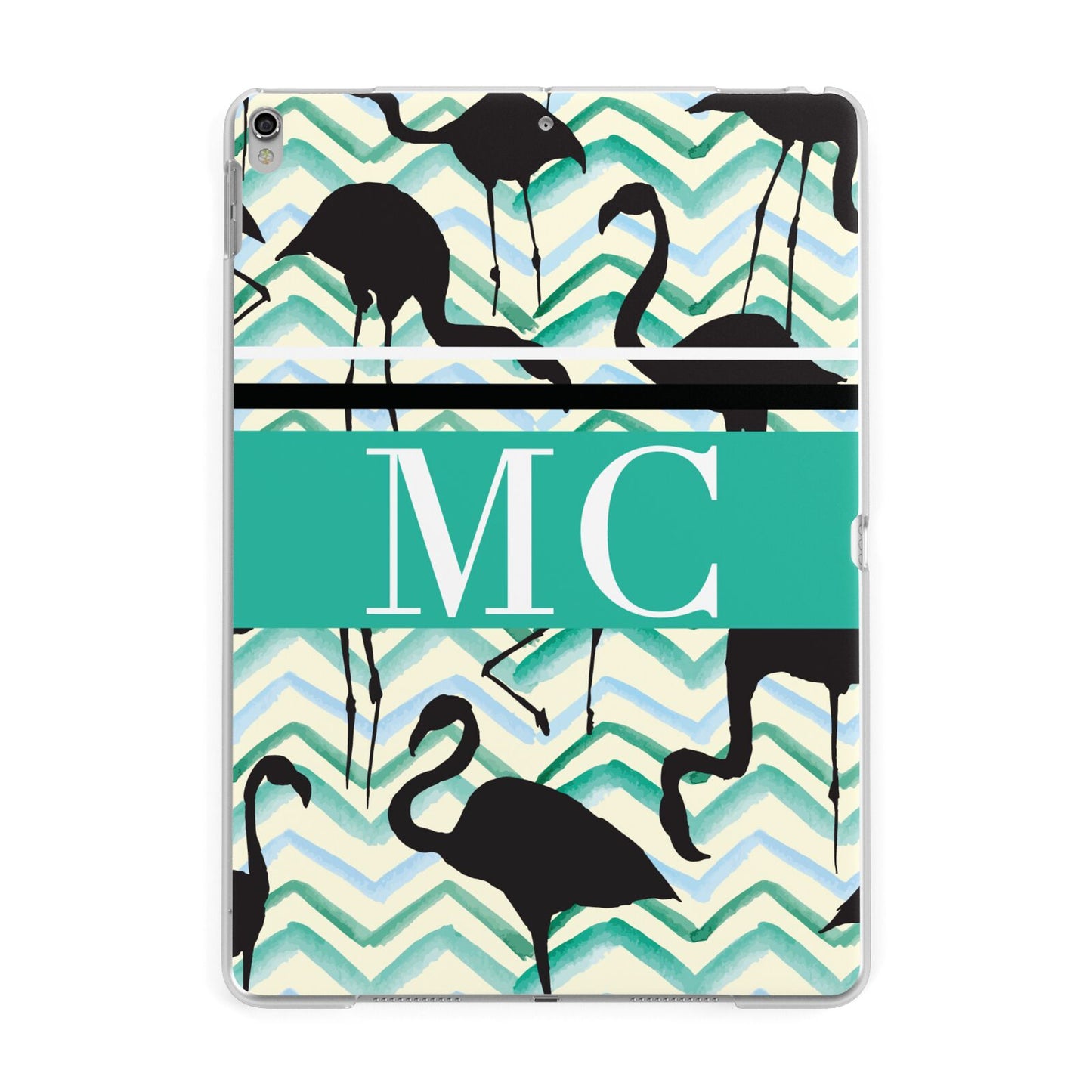 Personalised Initials Flamingos 2 Apple iPad Silver Case