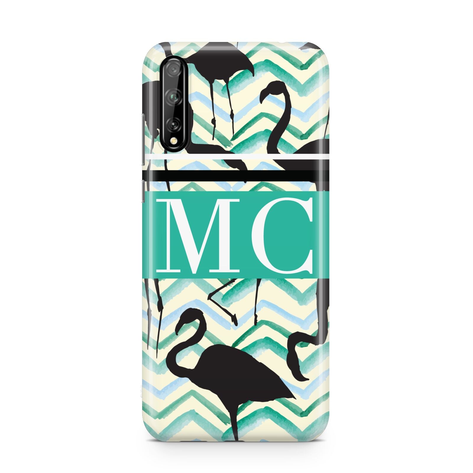 Personalised Initials Flamingos 2 Huawei Enjoy 10s Phone Case