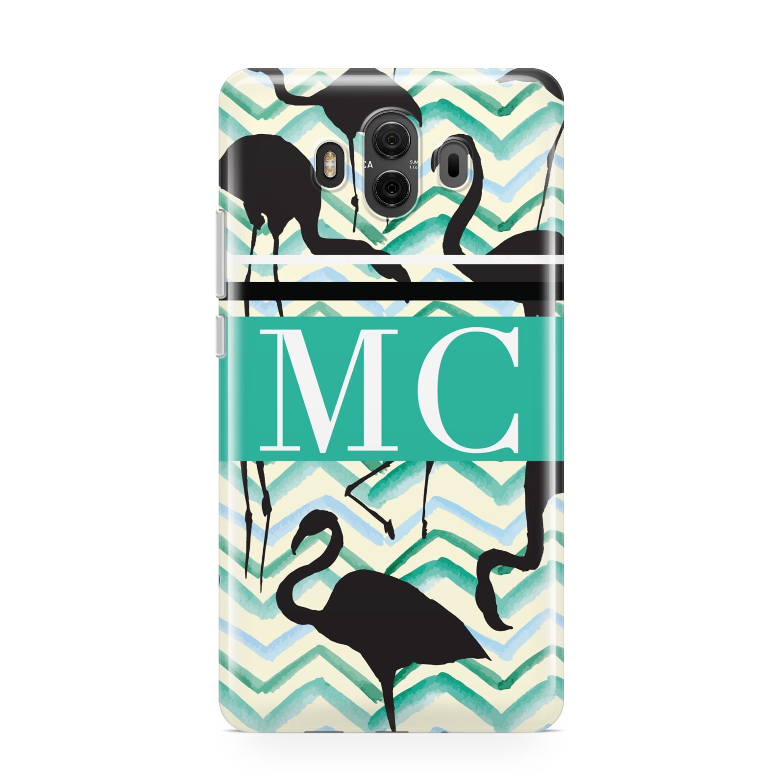 Personalised Initials Flamingos 2 Huawei Mate 10 Protective Phone Case