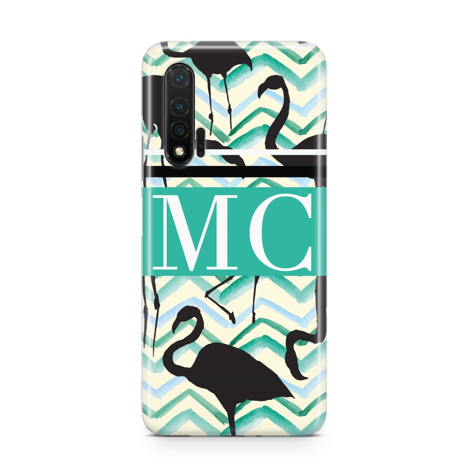Personalised Initials Flamingos 2 Huawei Nova 6 Phone Case