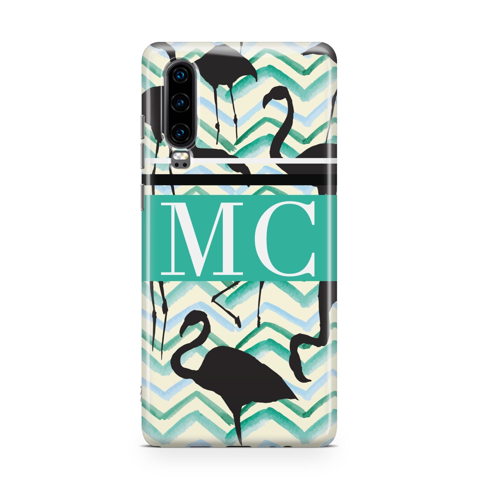Personalised Initials Flamingos 2 Huawei P30 Phone Case
