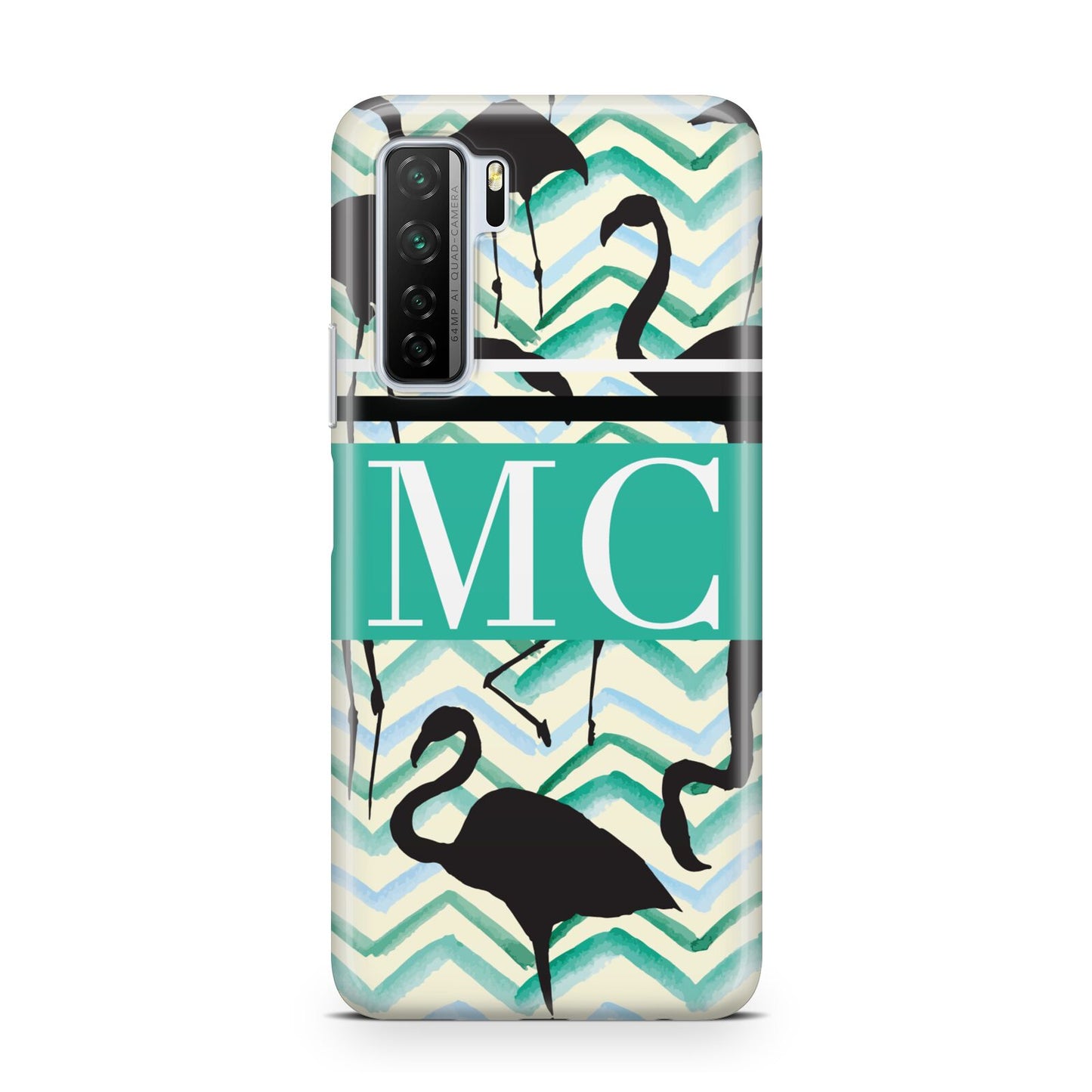 Personalised Initials Flamingos 2 Huawei P40 Lite 5G Phone Case