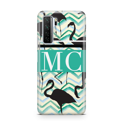 Personalised Initials Flamingos 2 Huawei P40 Lite 5G Phone Case