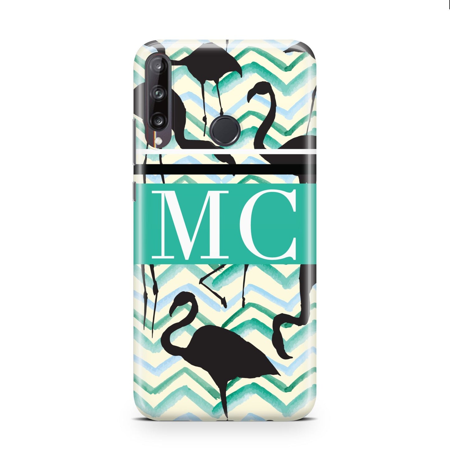 Personalised Initials Flamingos 2 Huawei P40 Lite E Phone Case