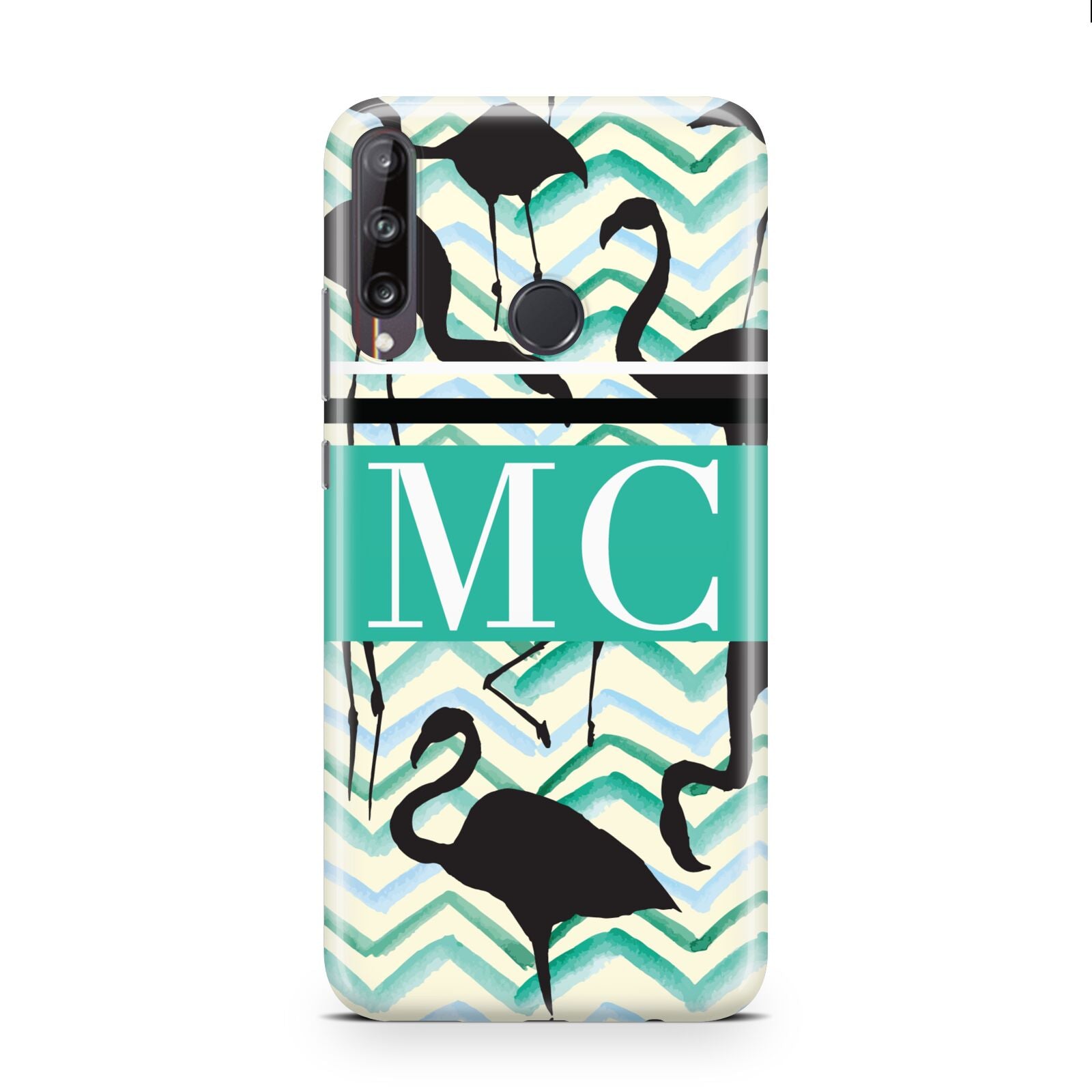 Personalised Initials Flamingos 2 Huawei P40 Lite E Phone Case