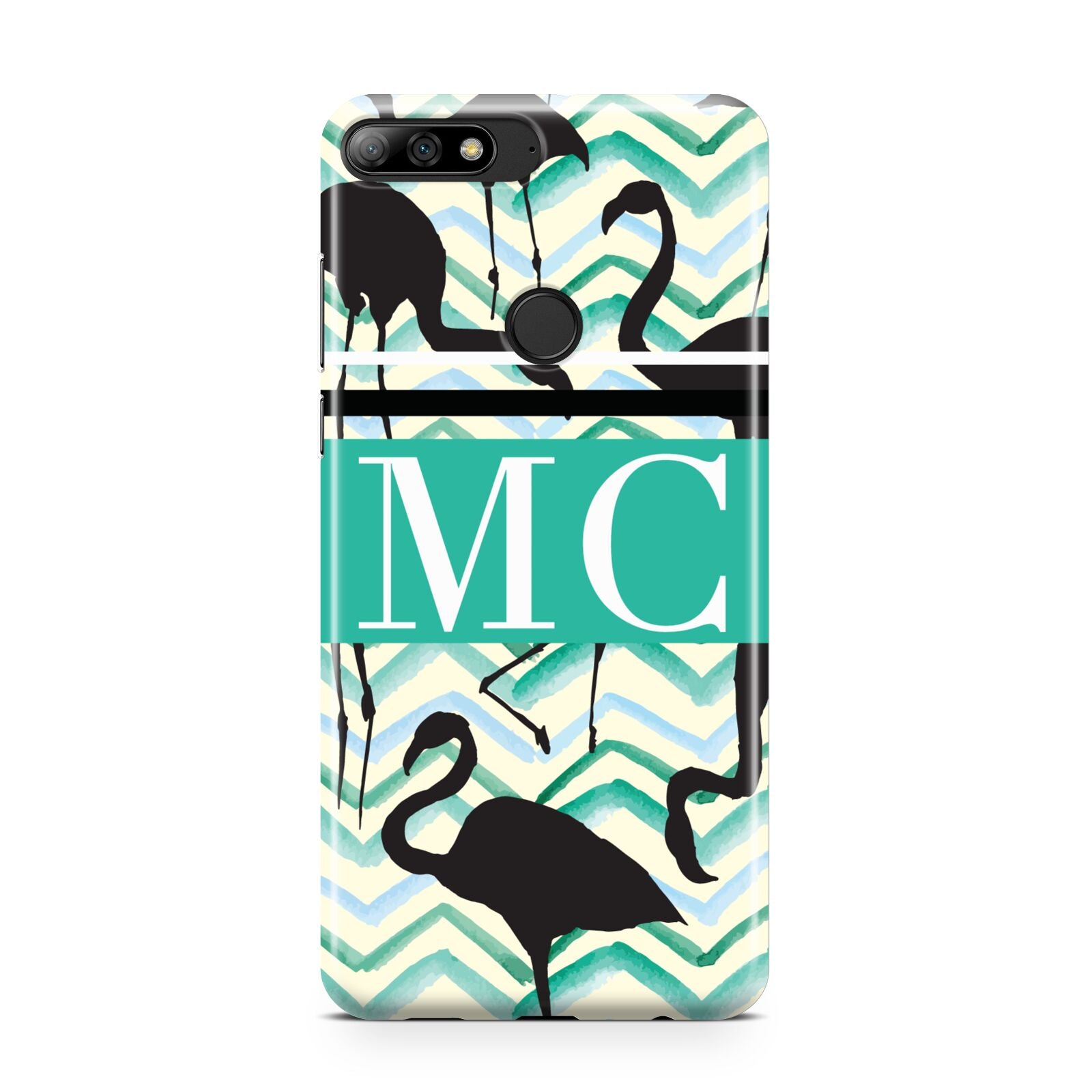 Personalised Initials Flamingos 2 Huawei Y7 2018