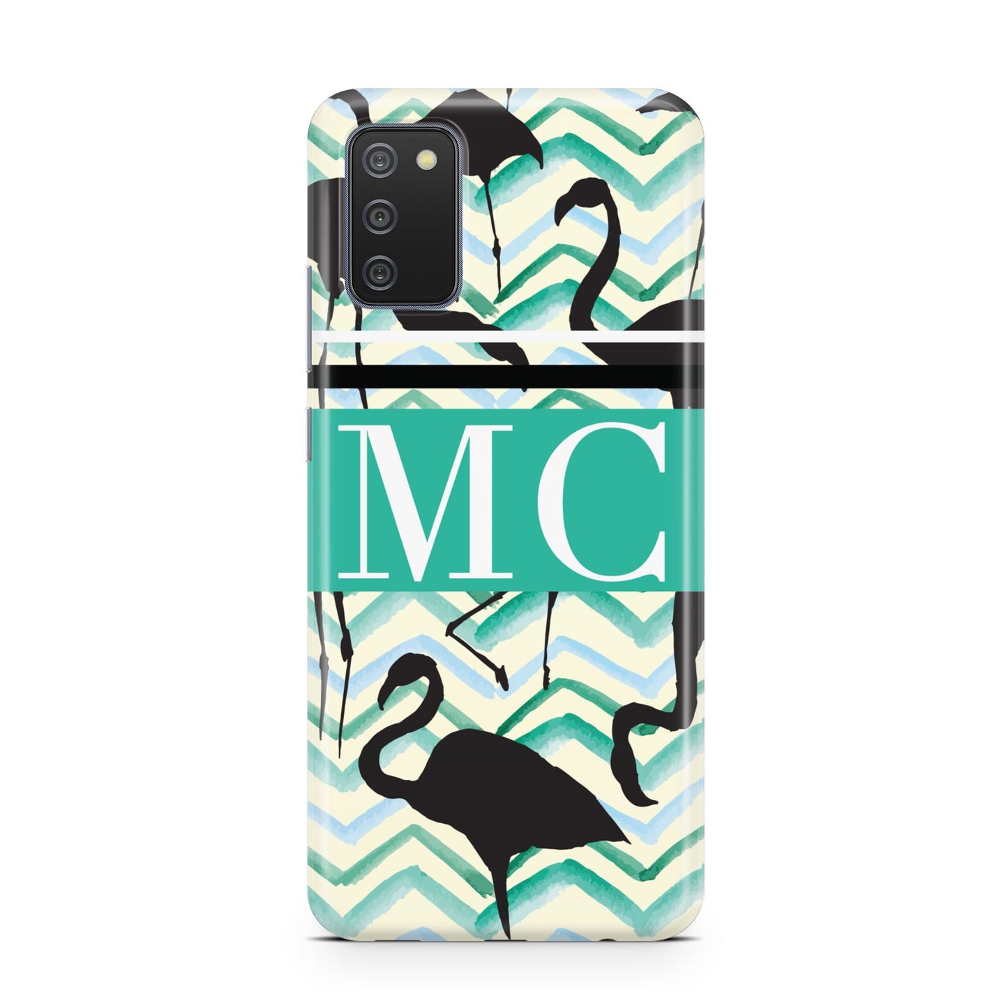 Personalised Initials Flamingos 2 Samsung A02s Case