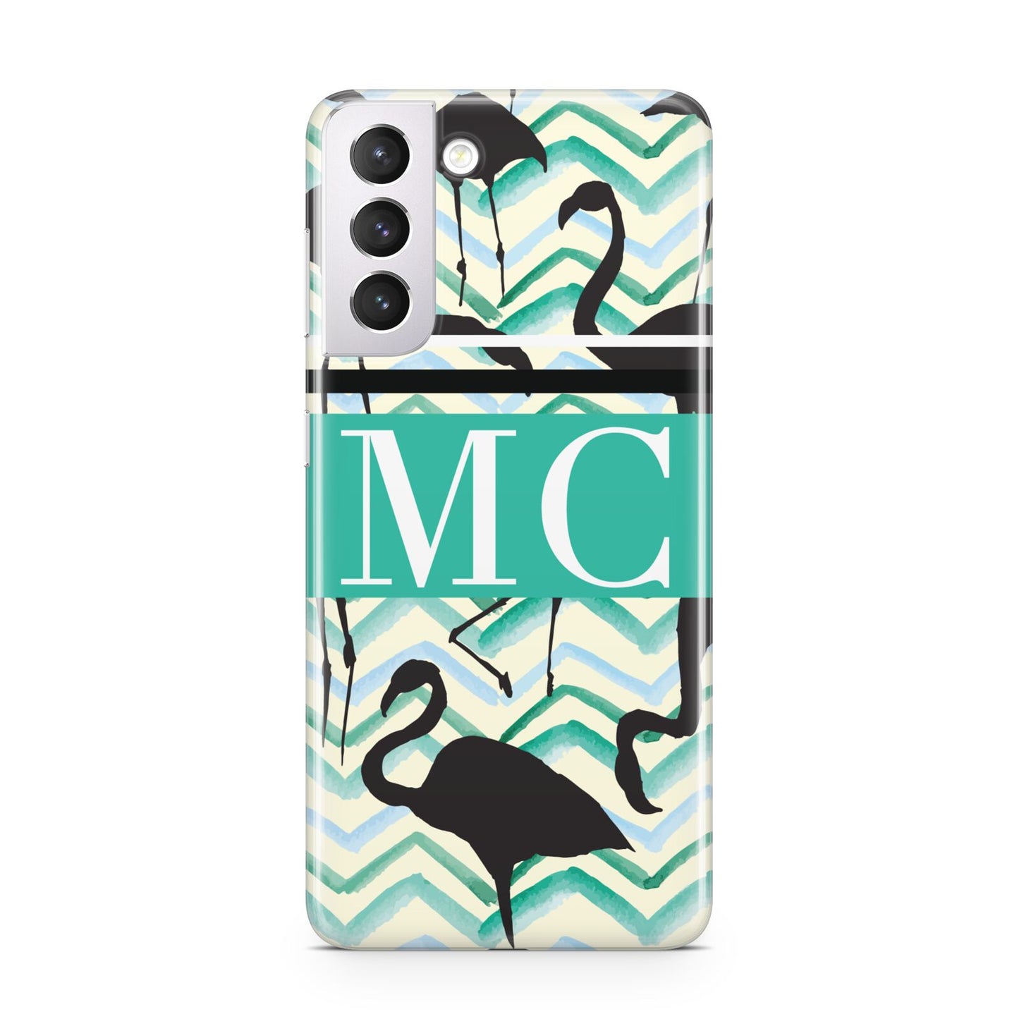 Personalised Initials Flamingos 2 Samsung S21 Case