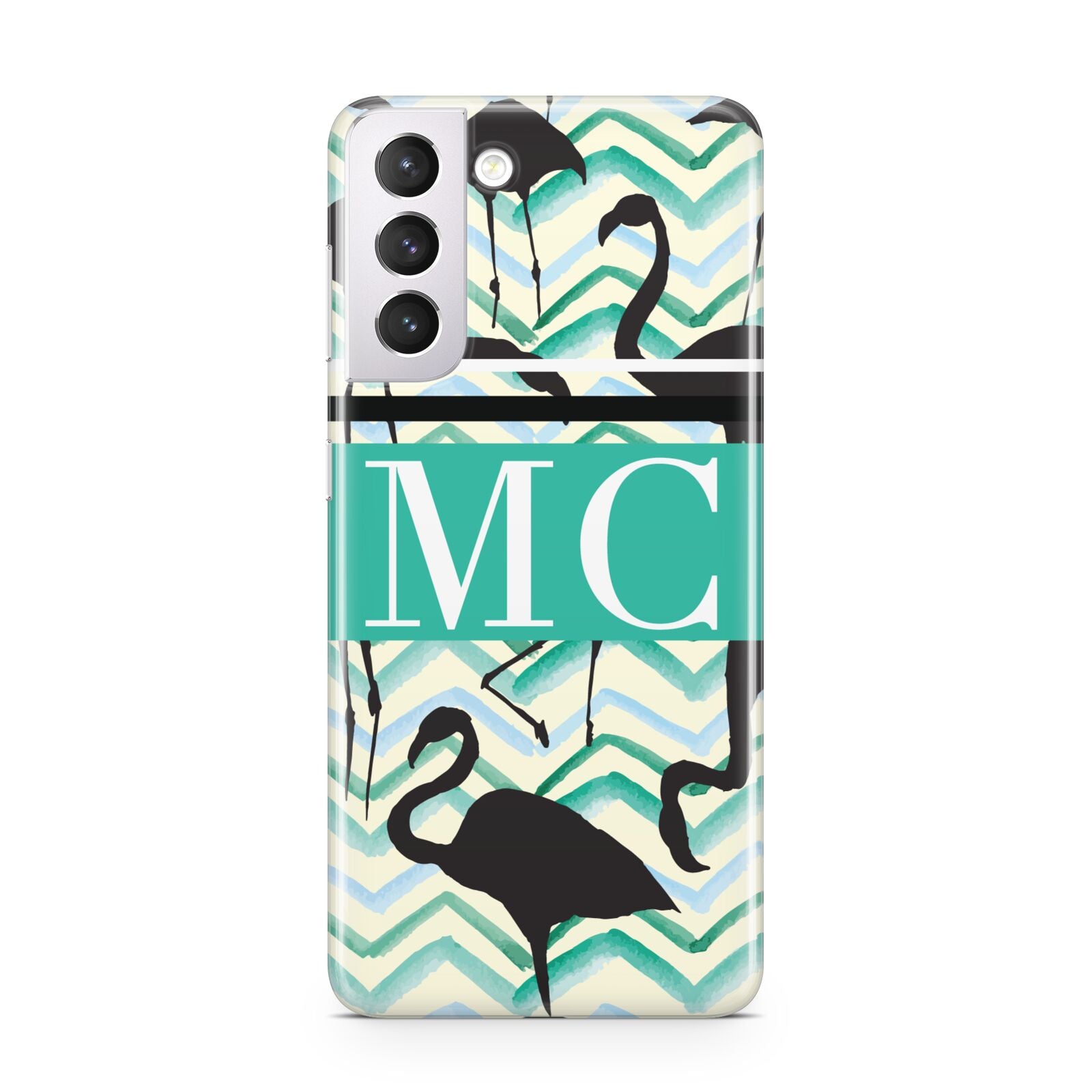 Personalised Initials Flamingos 2 Samsung S21 Case