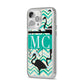 Personalised Initials Flamingos 2 iPhone 14 Pro Max Clear Tough Case Silver Angled Image