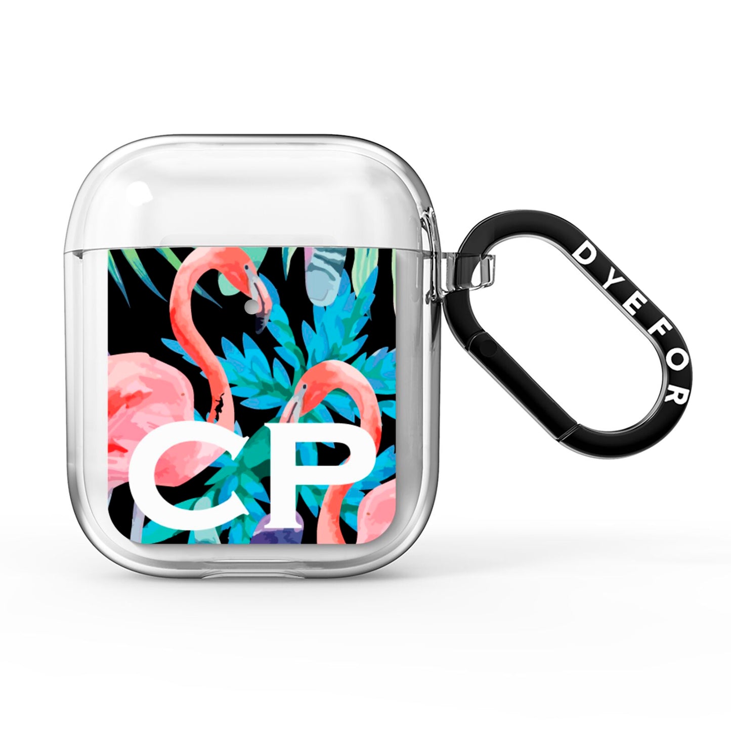 Personalised Initials Flamingos 4 AirPods Clear Case