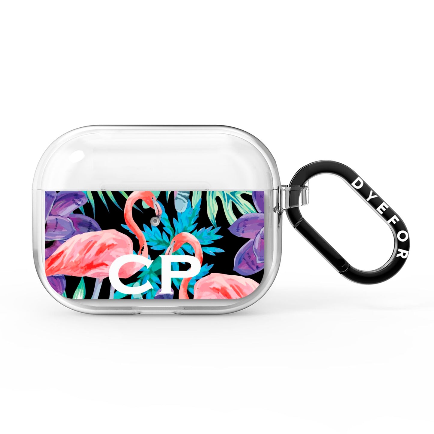 Personalised Initials Flamingos 4 AirPods Pro Clear Case