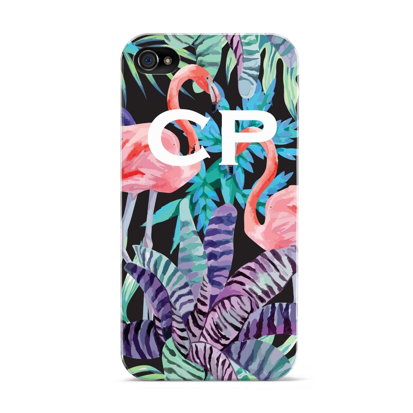 Personalised Initials Flamingos 4 Apple iPhone 4s Case