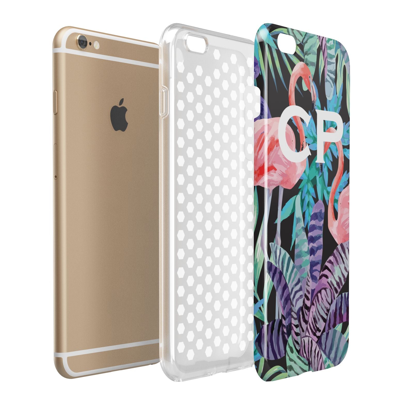 Personalised Initials Flamingos 4 Apple iPhone 6 Plus 3D Tough Case