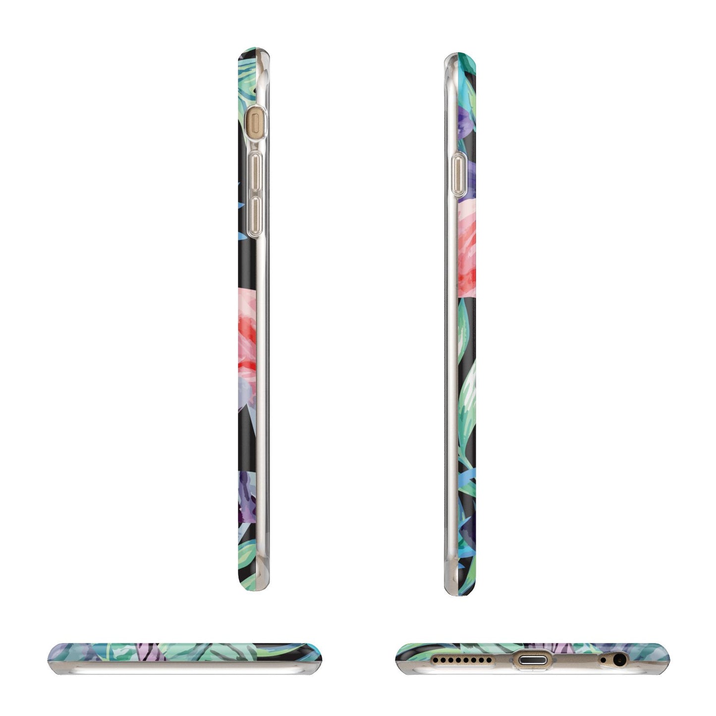 Personalised Initials Flamingos 4 Apple iPhone 6 Plus 3D Wrap Tough Case Alternative Image Angles