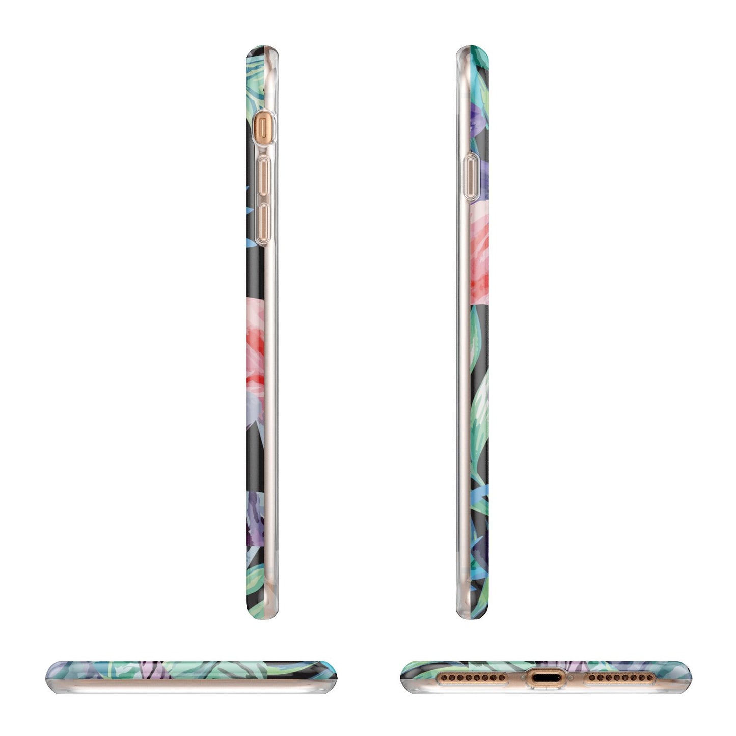 Personalised Initials Flamingos 4 Apple iPhone 7 8 Plus 3D Wrap Tough Case Alternative Image Angles