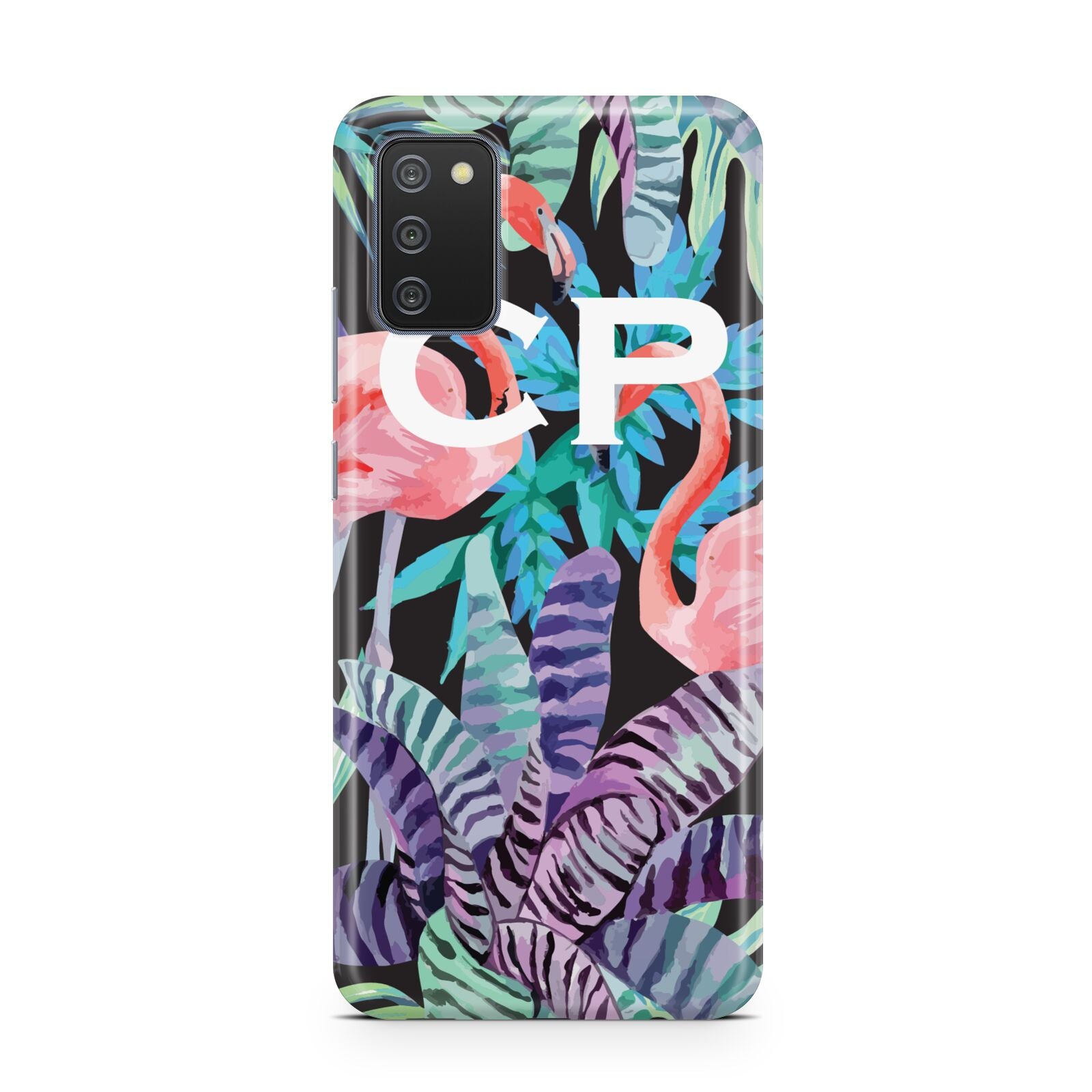 Personalised Initials Flamingos 4 Samsung A02s Case