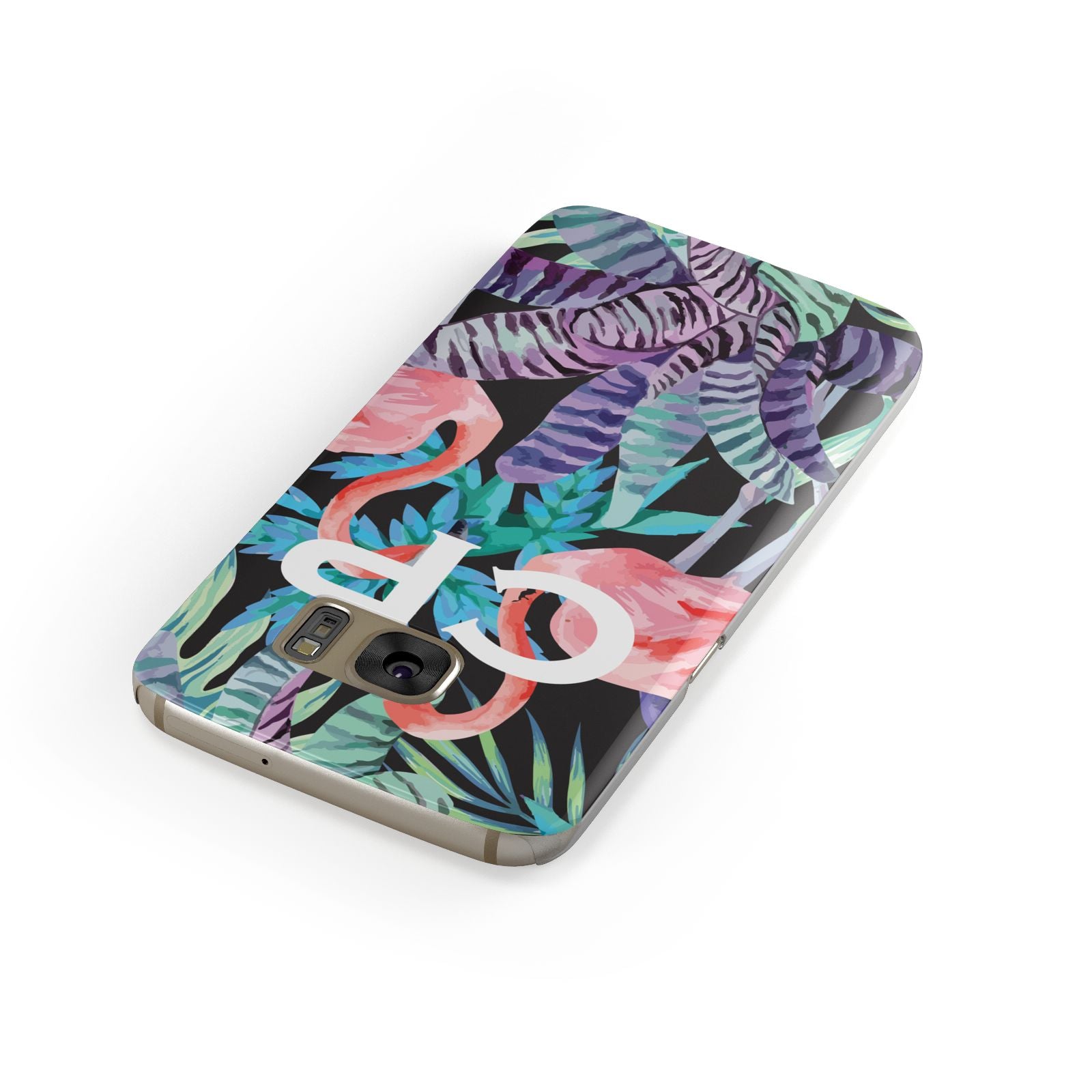 Personalised Initials Flamingos 4 Samsung Galaxy Case Front Close Up