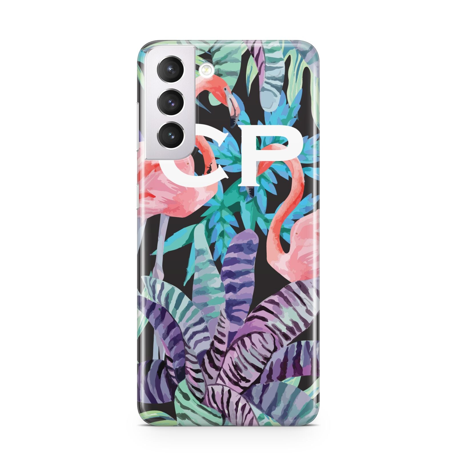 Personalised Initials Flamingos 4 Samsung S21 Case