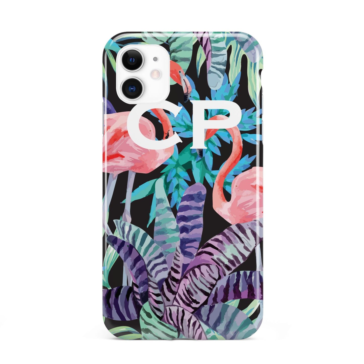 Personalised Initials Flamingos 4 iPhone 11 3D Tough Case