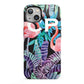 Personalised Initials Flamingos 4 iPhone 13 Full Wrap 3D Tough Case
