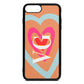 Personalised Initials Heart Orange Saffiano Leather iPhone 8 Plus Case