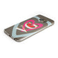 Personalised Initials Heart Protective Samsung Galaxy Case Angled Image