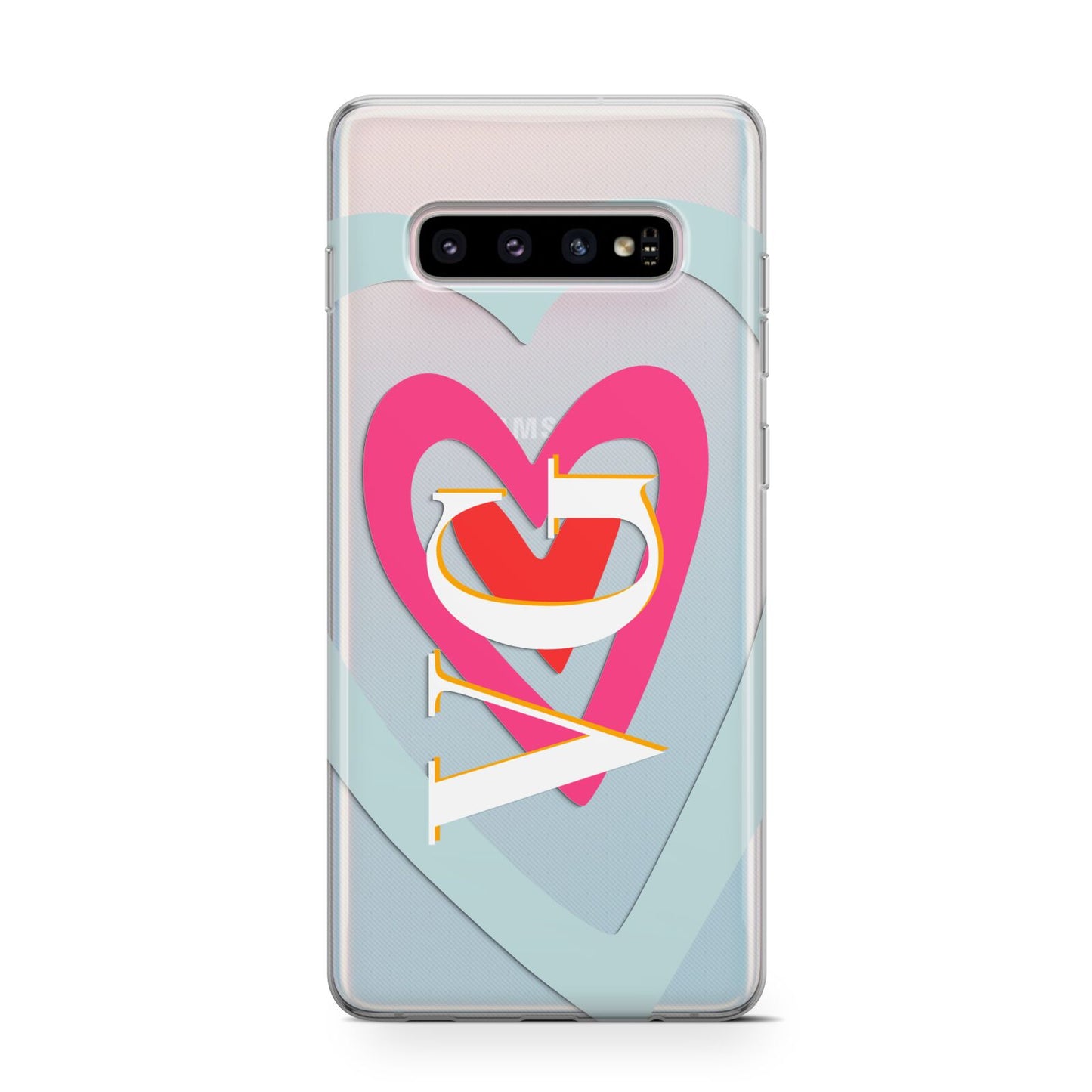 Personalised Initials Heart Protective Samsung Galaxy Case