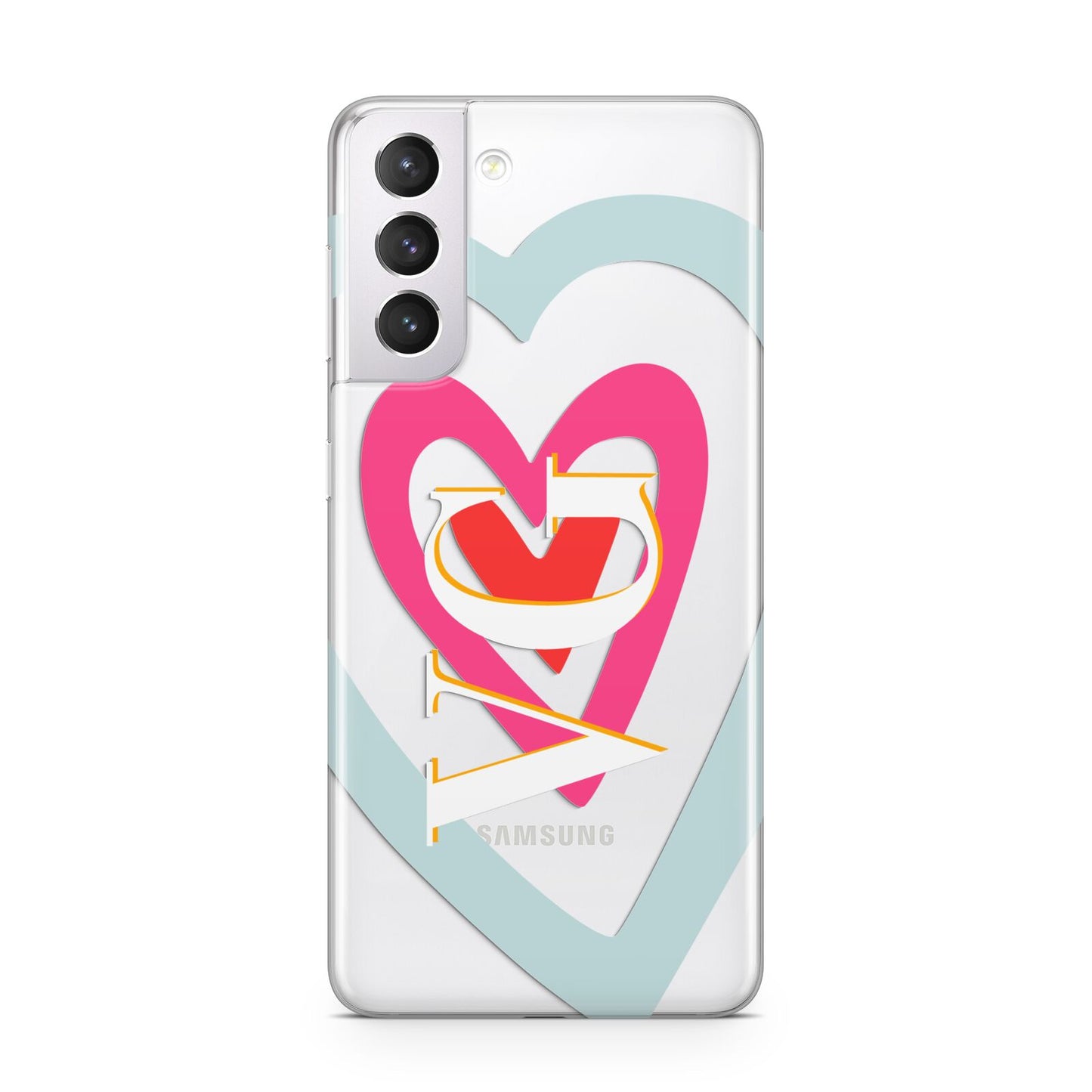 Personalised Initials Heart Samsung S21 Case
