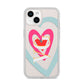 Personalised Initials Heart iPhone 14 Clear Tough Case Starlight