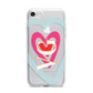 Personalised Initials Heart iPhone 7 Bumper Case on Silver iPhone