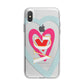 Personalised Initials Heart iPhone X Bumper Case on Silver iPhone Alternative Image 1