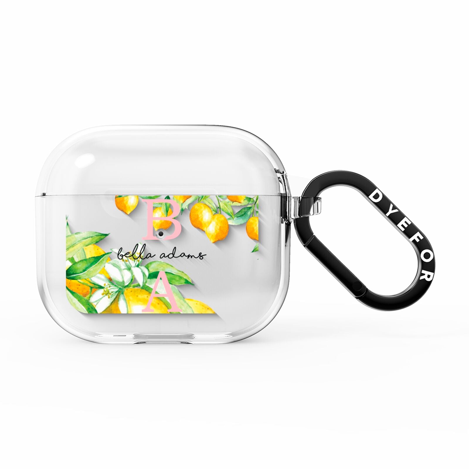 Personalised Initials Lemons AirPods Clear Case 3rd Gen