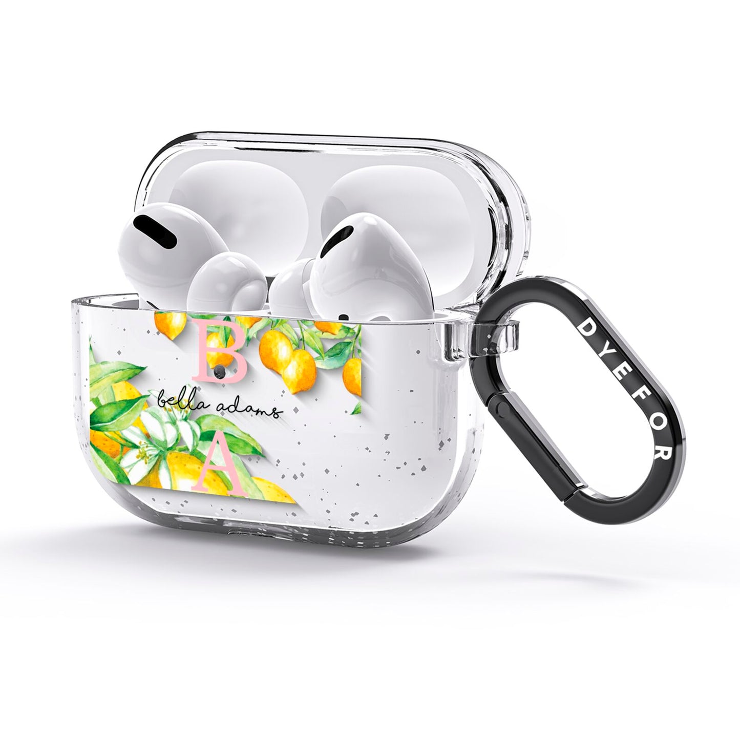 Personalised Initials Lemons AirPods Glitter Case 3rd Gen Side Image