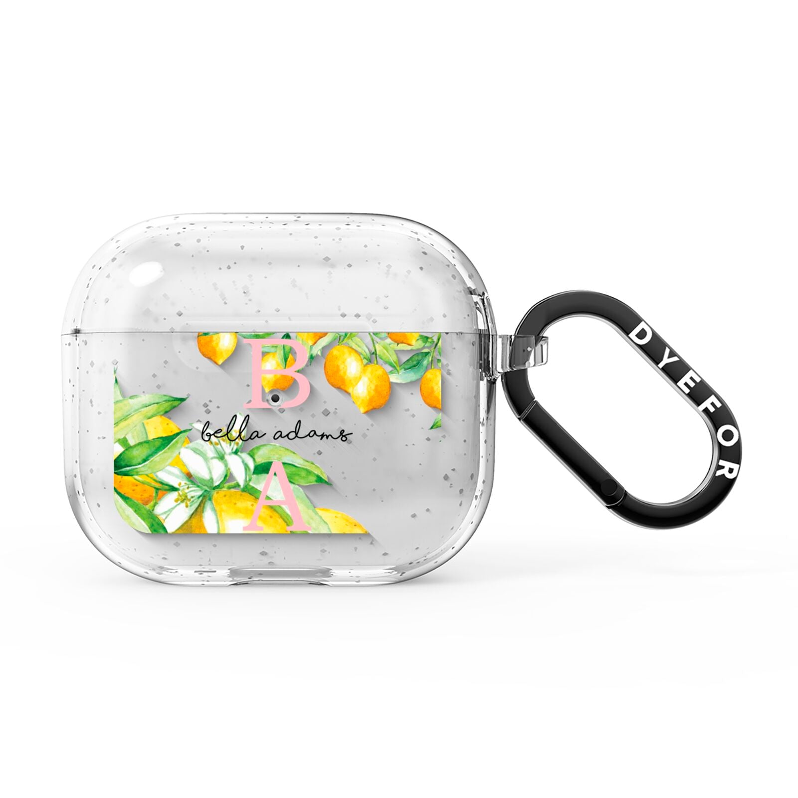 Personalised Initials Lemons AirPods Glitter Case 3rd Gen